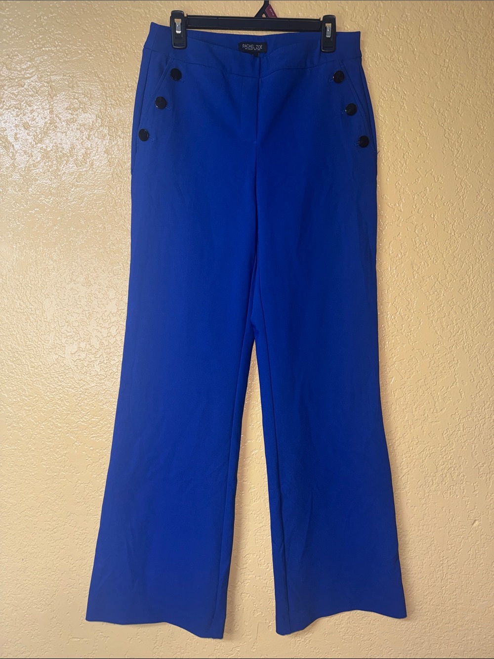 Rachel Zoe Cobalt Wide-Leg Sailor Pants with Button Details